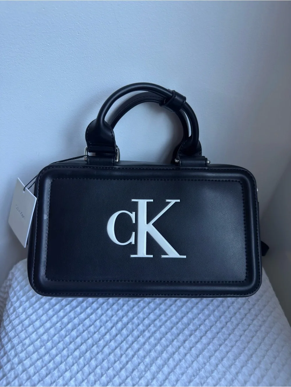 Calvin Klein Black Crossbody Bag with White cK Logo